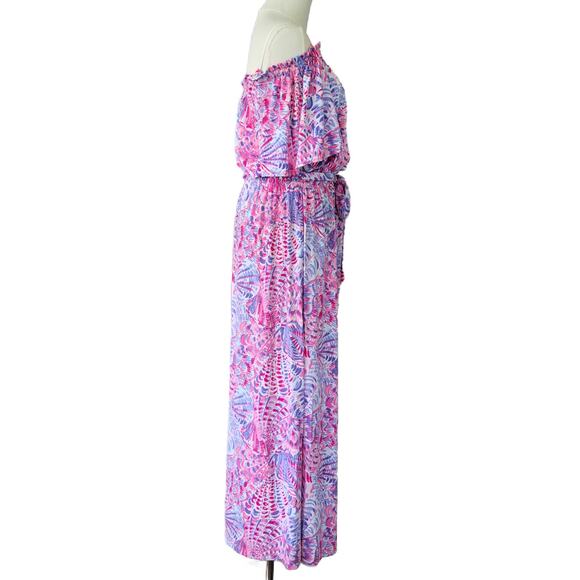 Lilly Pulitzer MORIAH Midi Maxi Dress Raz Berry Sea You Soon Lilac Pink Small - Picture 7 of 10